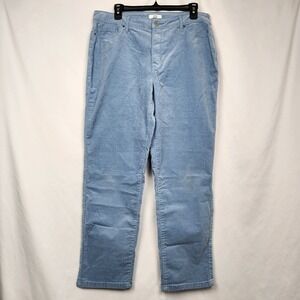 Croft & Barrow‎ Womens Corduroy Pants Size 14S Short Straight Leg Light Blue